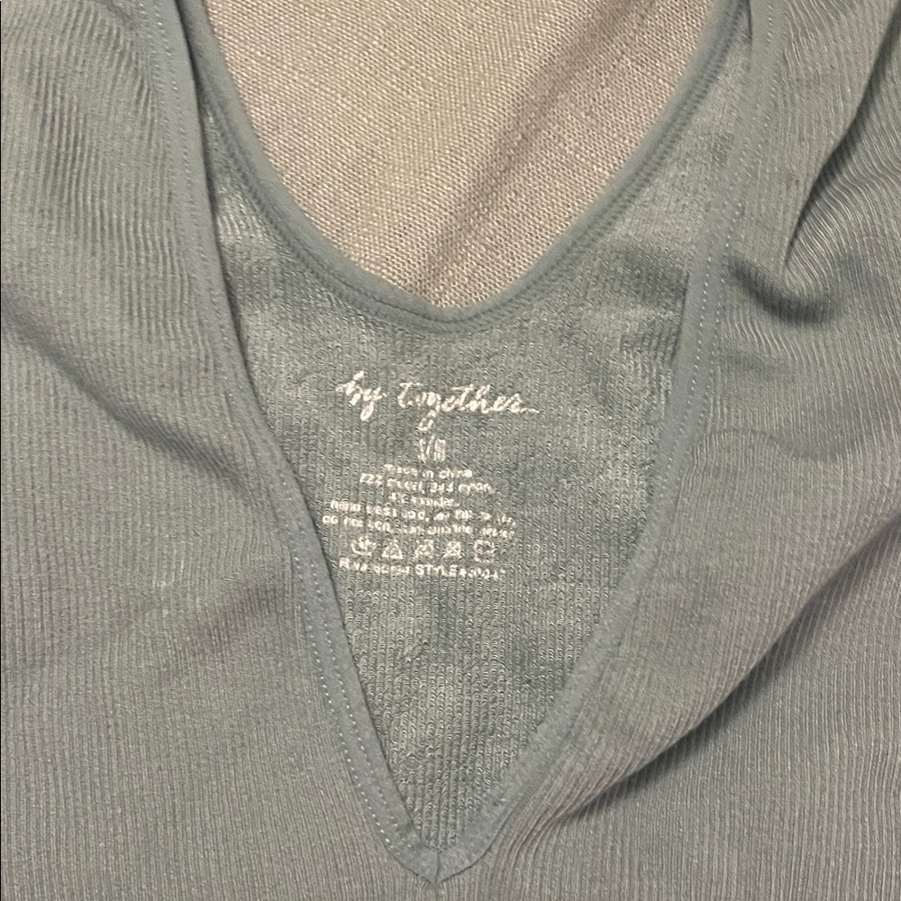 By Together Slate Sleeveless V-Neck Top